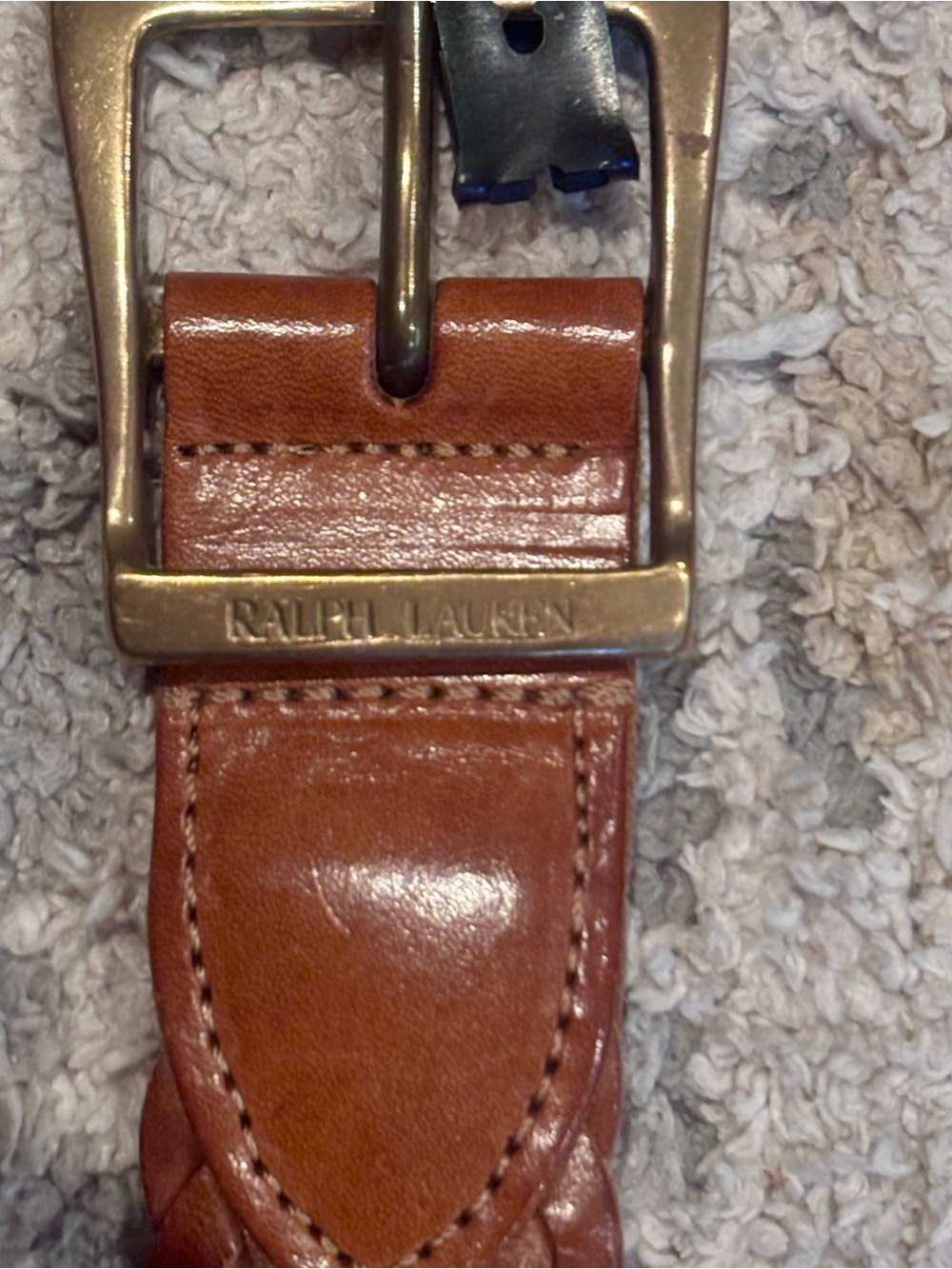 NWOT Ralph Lauren Women’s Brown Leather Belt Braided Medium - Picture 2 of 5